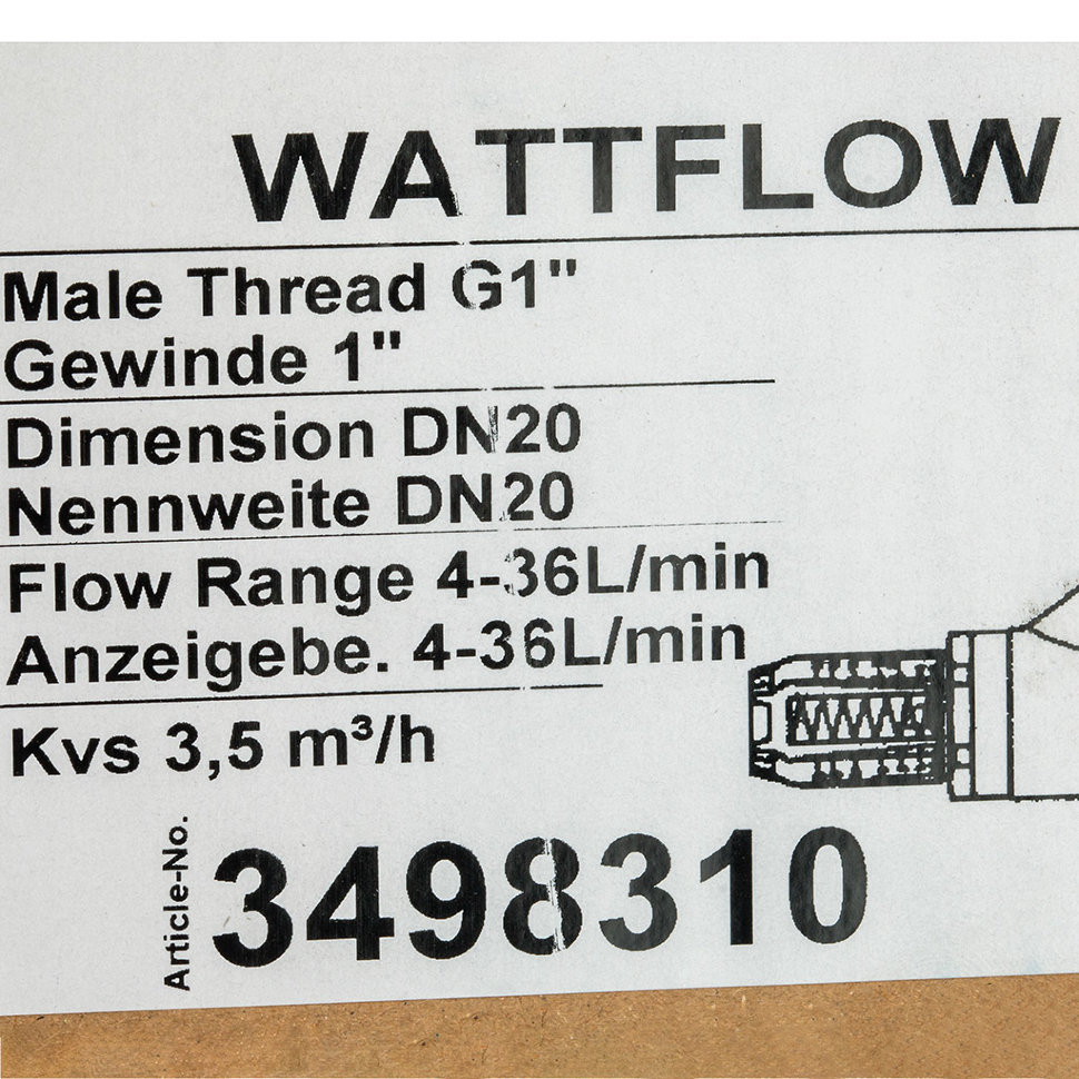 Watts Вентиль баланс.НP SRV-AG20 с расходомером(1",4-36л/м)