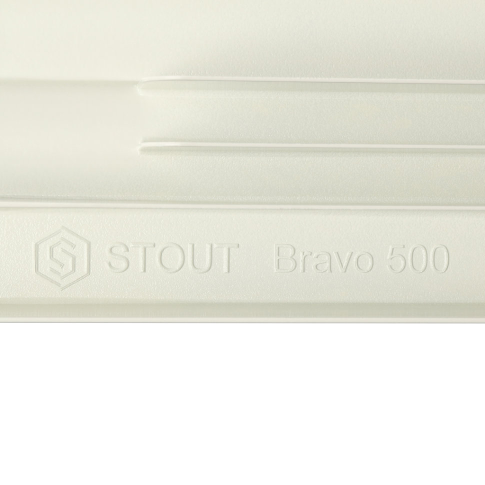 STOUT Bravo 500 8 секций радиатор алюминиевый белый боковое подключение
