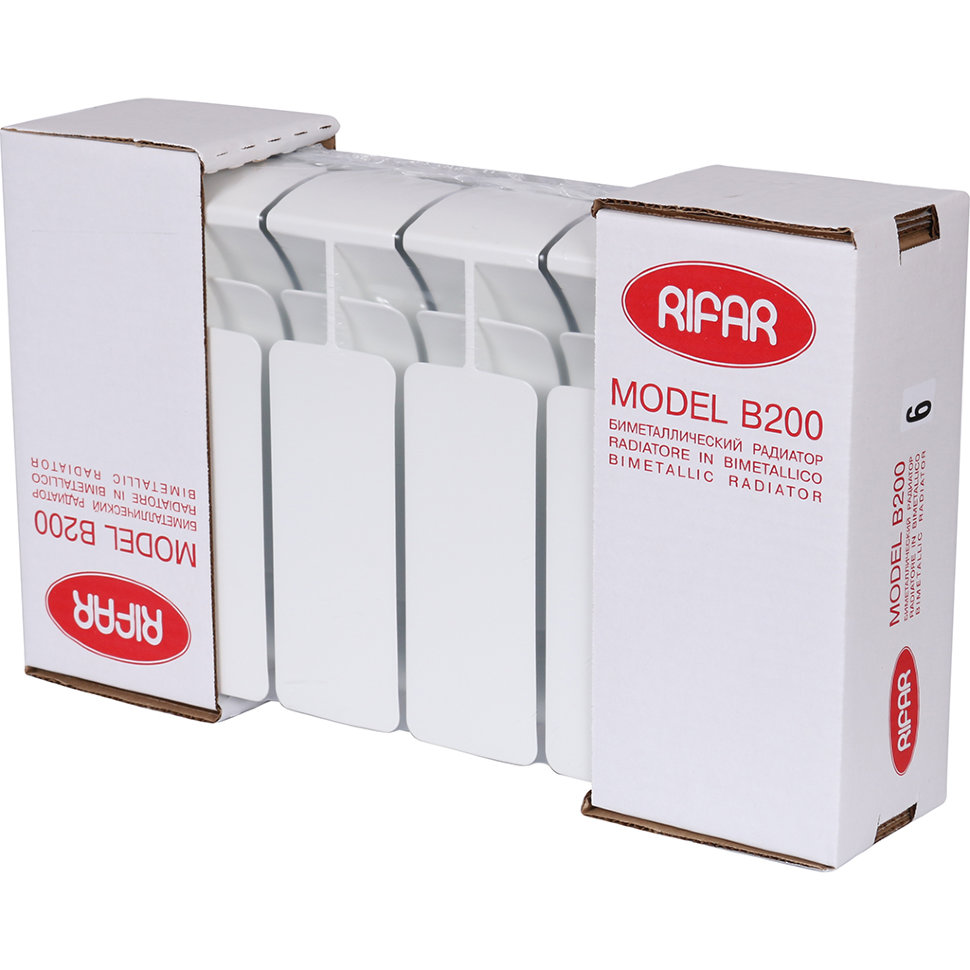 RIFAR BASE 200 6 секций радиатор биметаллический белый боковое подключение