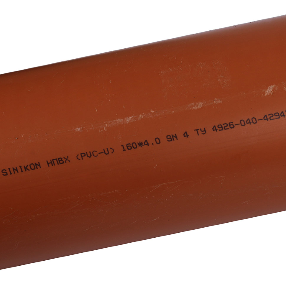 Sinikon НПВХ Труба для нар. канализации D 160 x 4,0 SN4 (Длина: 1000 мм)