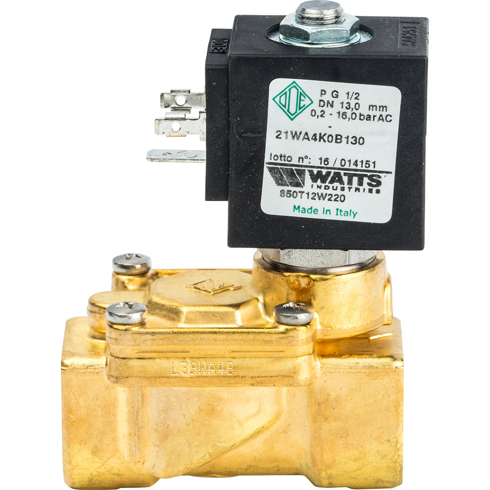 Watts 850Т (850T12W220) Соленоидный клапан для систем водоснабжения 1/2" 230V Н.З.