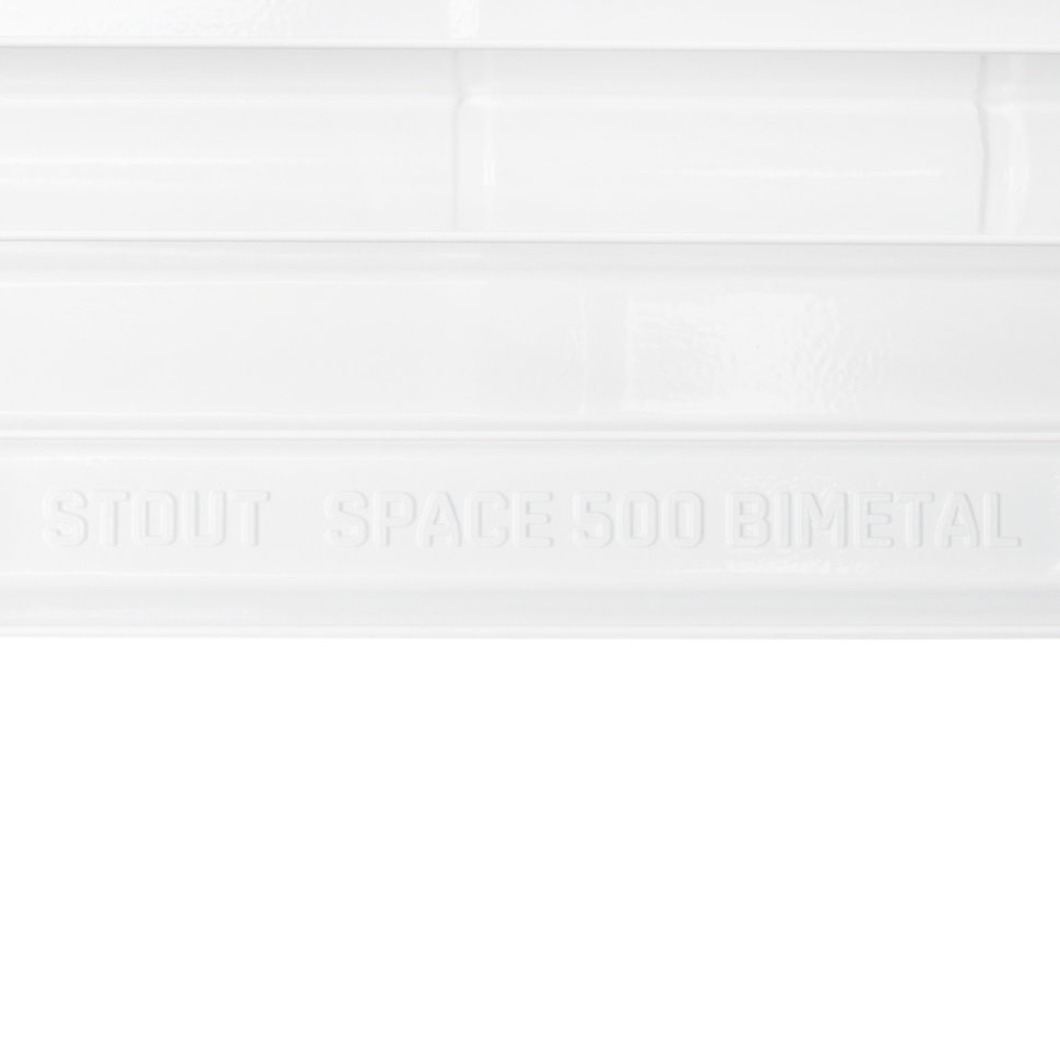 STOUT Space 500 8 секций радиатор биметаллический белый боковое подключение