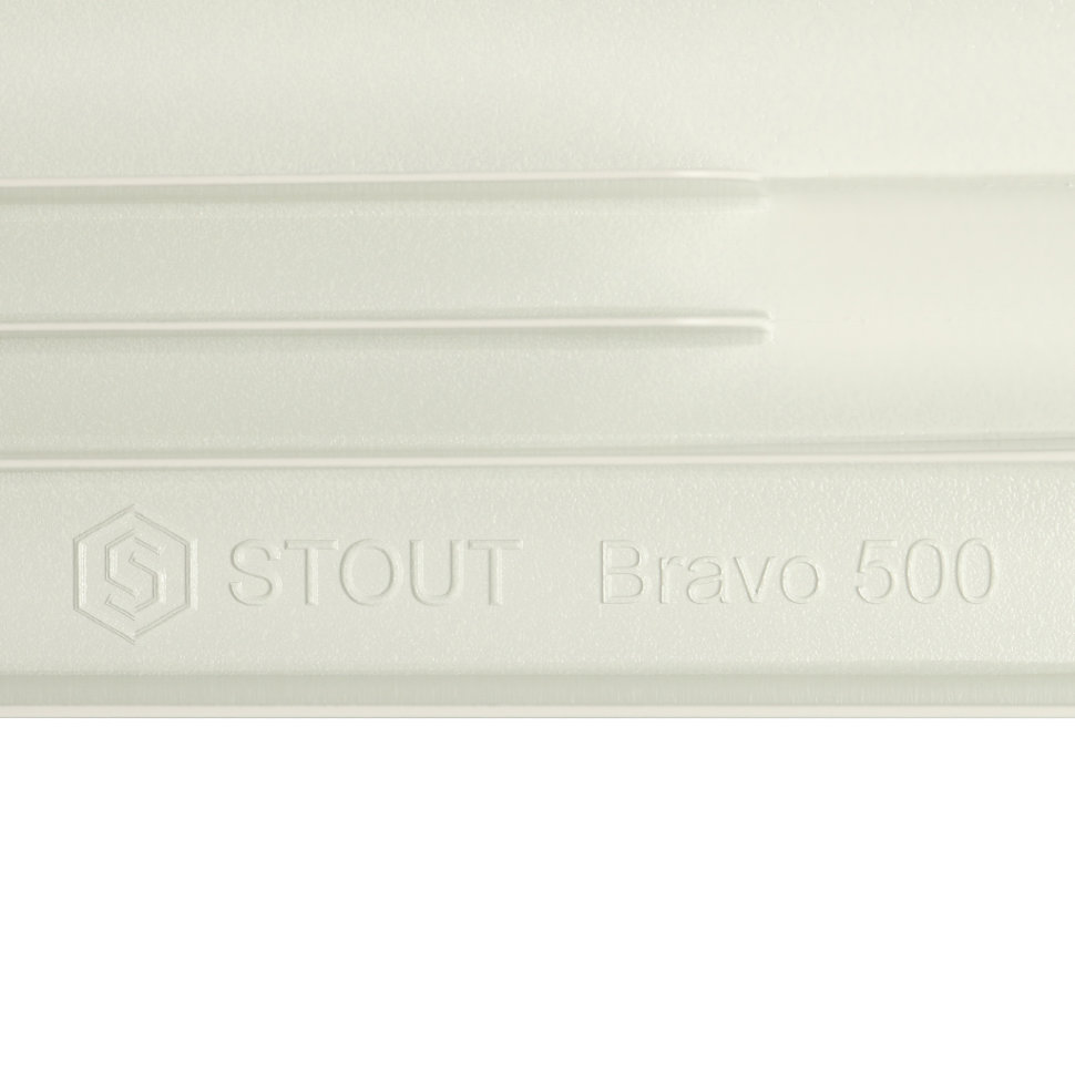 STOUT Bravo 500 10 секций радиатор алюминиевый белый боковое подключение