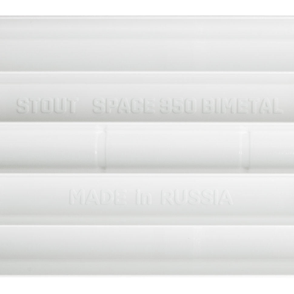 STOUT Space 350 14 секций радиатор биметаллический белый боковое подключение