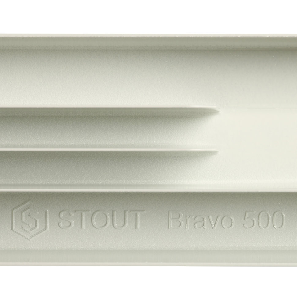 STOUT Bravo 500 12 секций радиатор алюминиевый белый боковое подключение