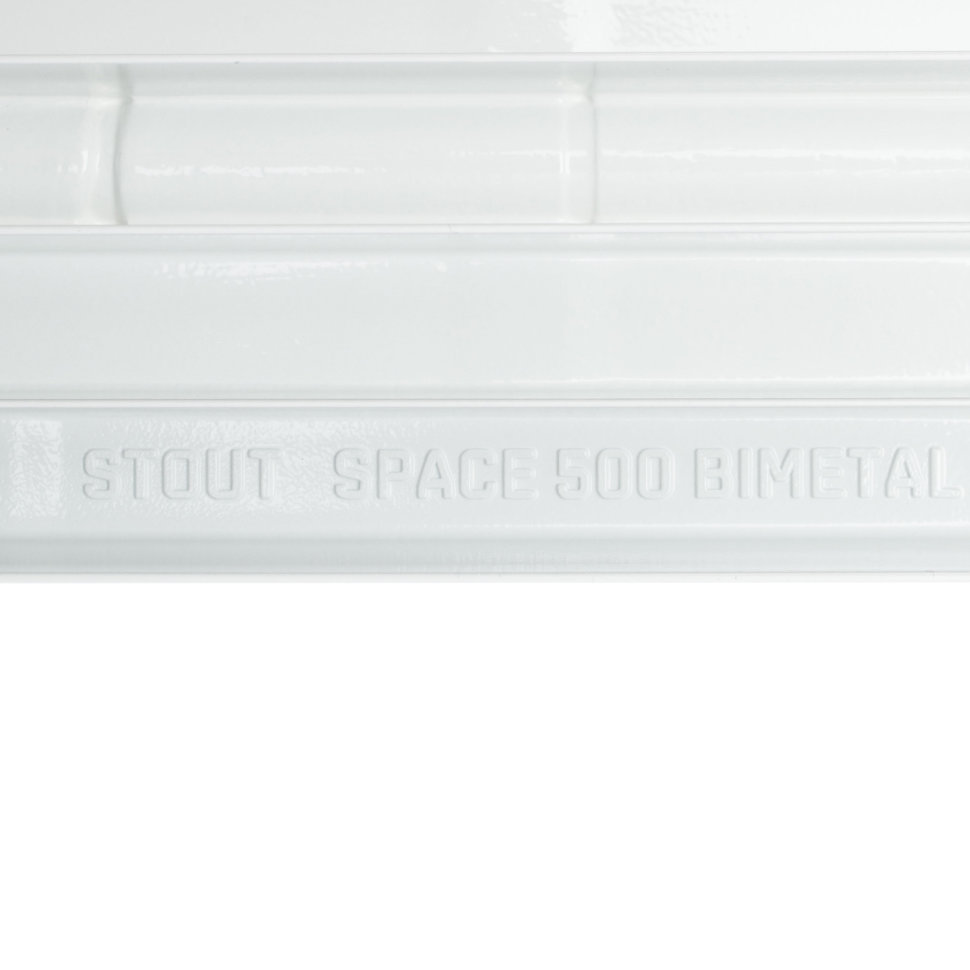 STOUT Space 500 4 секции радиатор биметаллический белый боковое подключение