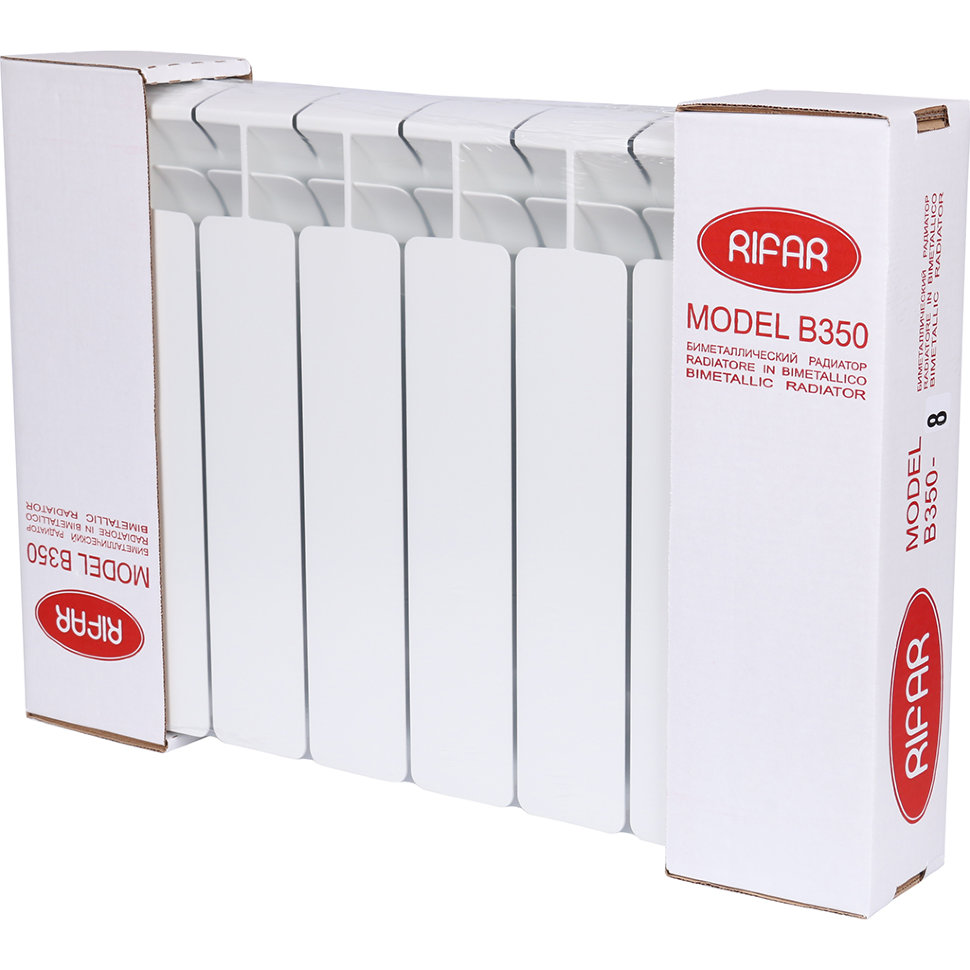 RIFAR BASE 350 8 секций радиатор биметаллический белый боковое подключение