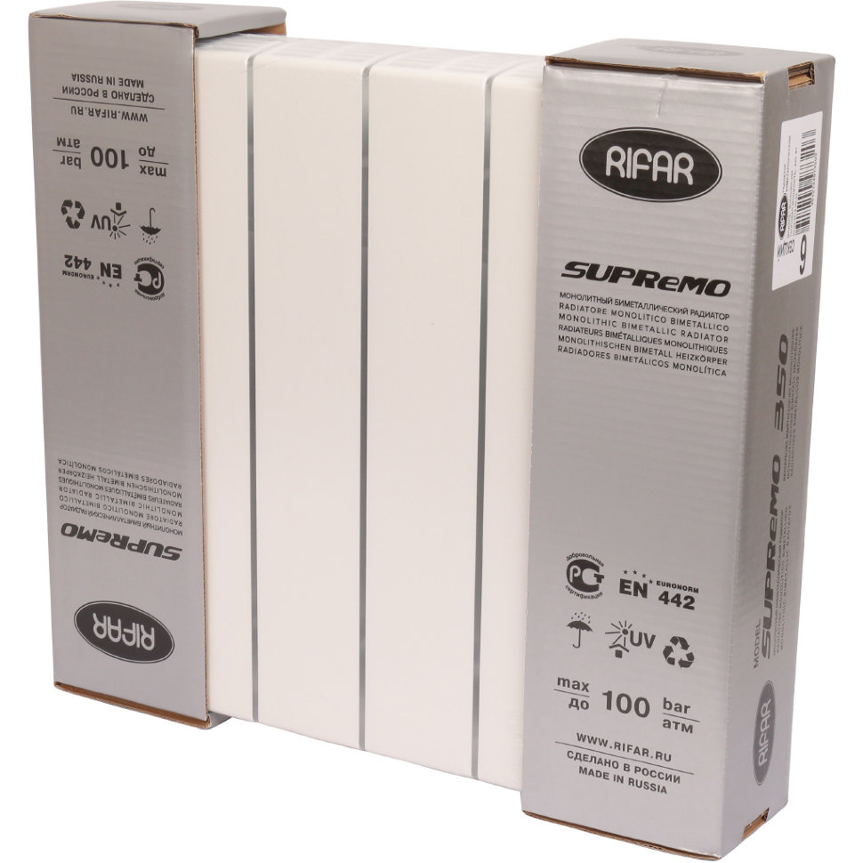 RIFAR SUPReMO 350 6 секций радиатор биметаллический белый боковое подключение
